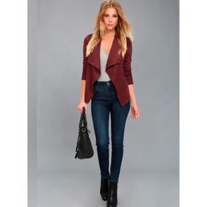 BB DAKOTA Wade Faux Suede Jacket in Cherrywood Size XS a602